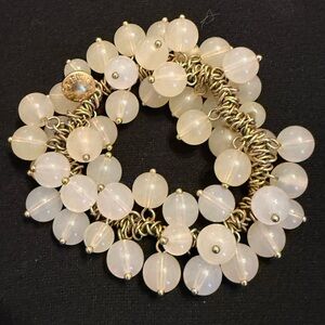 J. Crew Gold and Cream Beaded Bracelet